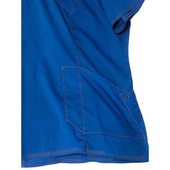 2 Dickies Blue Unisex Scrub Top 3XL With Pockets & V-Neck Medical Comfortable - Picture 9 of 16